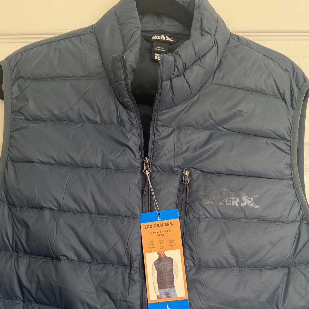 Eddie Bauer Men's Blue Puffer Vest